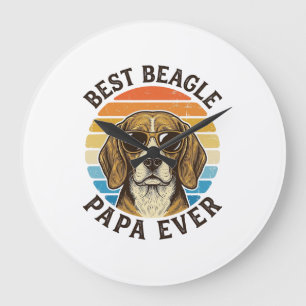 Beste Beagle Papa Ooit Vintage Hond Papa T-shirt O Grote Klok