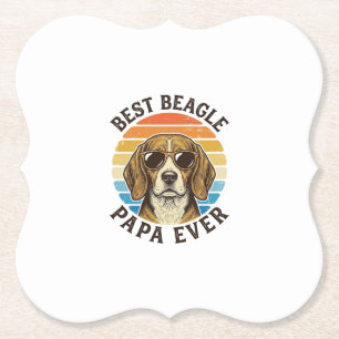 Beste Beagle Papa Ooit Vintage Hond Papa T-shirt O Kartonnen Onderzetters