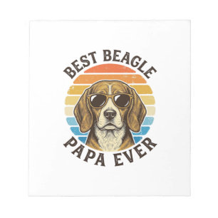 Beste Beagle Papa Ooit Vintage Hond Papa T-shirt O Notitieblok