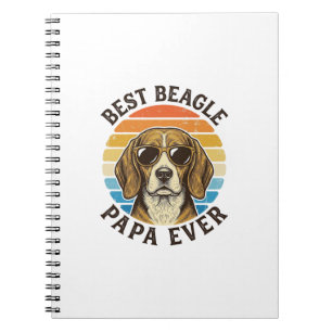 Beste Beagle Papa Ooit Vintage Hond Papa T-shirt O Notitieboek
