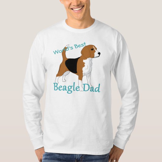Beste Beagle Papa ter Wereld Gepersonaliseerd T-shirt (Voorkant)
