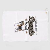 Beste Beagle Papa ter Wereld Vintage Hond Golfhanddoek (Horizontaal)