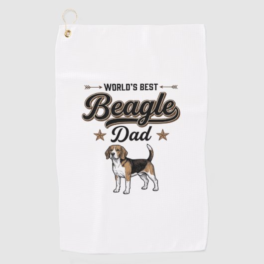 Beste Beagle Papa ter Wereld Vintage Hond Golfhanddoek (Voorkant)