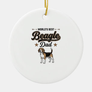 Beste Beagle Papa ter Wereld Vintage Hond Keramisch Ornament
