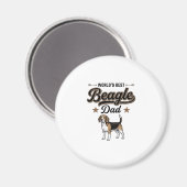 Beste Beagle Papa ter Wereld Vintage Hond Magneet (Voorkant / Achterkant)