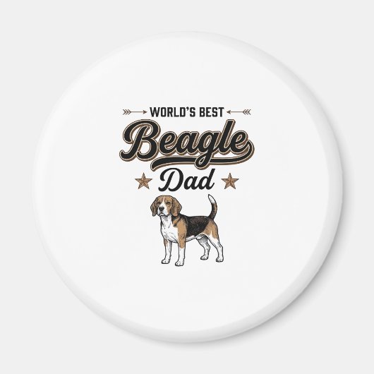 Beste Beagle Papa ter Wereld Vintage Hond Magneet (Voorkant)