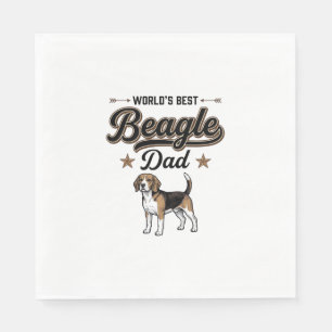 Beste Beagle Papa ter Wereld Vintage Hond Servet