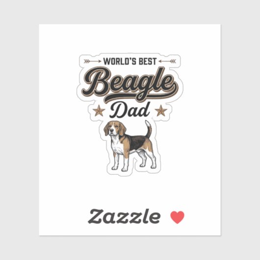 Beste Beagle Papa ter Wereld Vintage Hond Sticker (Vel)