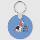 Beste Beagle-vriend Naam Adres Sleutelhanger (Voorkant)
