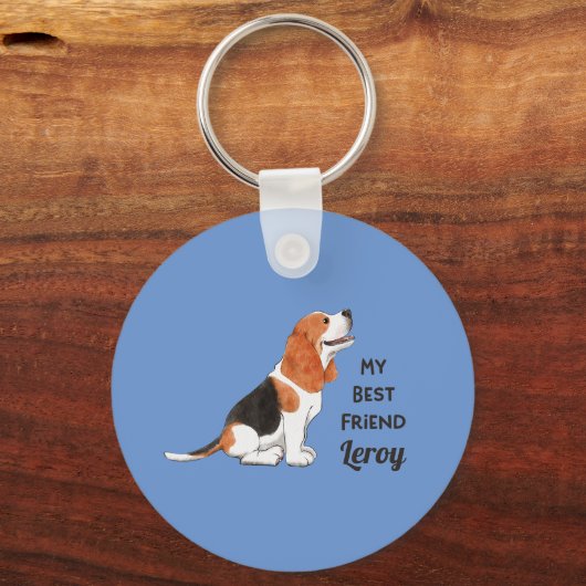Beste Beagle-vriend Naam Adres Sleutelhanger (Voorkant)