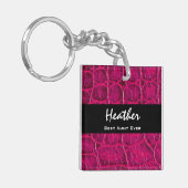 Beste BEDRAG ooit Hete roze alligator print cadeau Sleutelhanger (Voorkant Links)