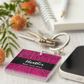 Beste BEDRAG ooit Hete roze alligator print cadeau Sleutelhanger (Voorkant Rechts)