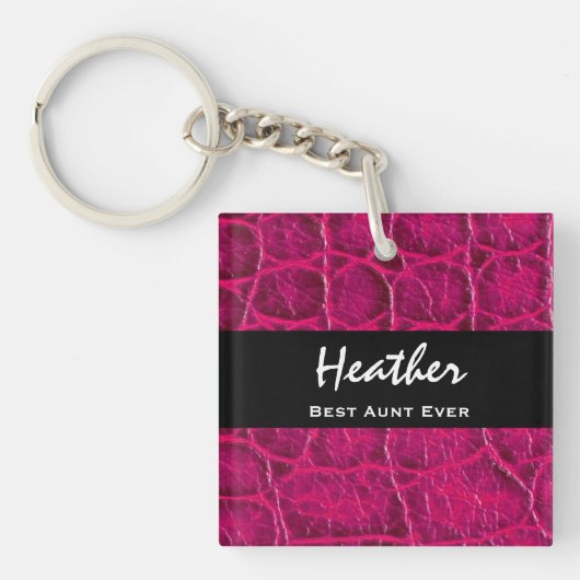 Beste BEDRAG ooit Hete roze alligator print cadeau Sleutelhanger (Voorkant)
