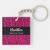 Beste BEDRAG ooit Hete roze alligator print cadeau Sleutelhanger (Achterkant)