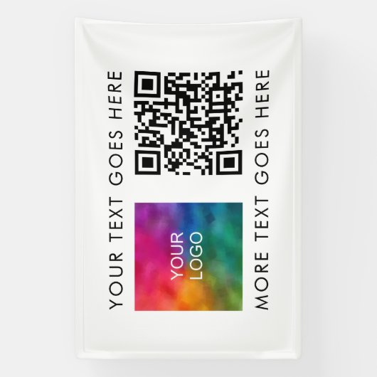Beste Bedrijf Logo QR Code Moderne Sjabloon Spandoek (Verticaal)