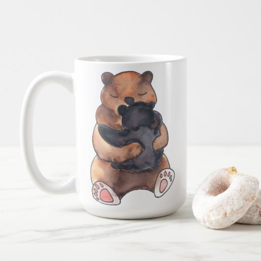 Beste Beer knuffels mam mama Baby Beer Koffiemok (Met donut)
