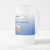 Beste Beer Sommelier Donkerblauw Wit Gradiënt Foto Matglas Bierpul (Voorkant rechts)