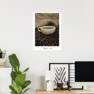 Beste Beker - Stuur Koffie Kunst Poster