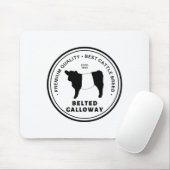 Beste Belted Galloway Rundveeras Badge Belties Muismat (Met muis)