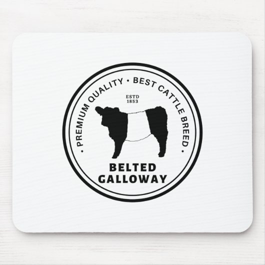 Beste Belted Galloway Rundveeras Badge Belties Muismat (Voorkant)