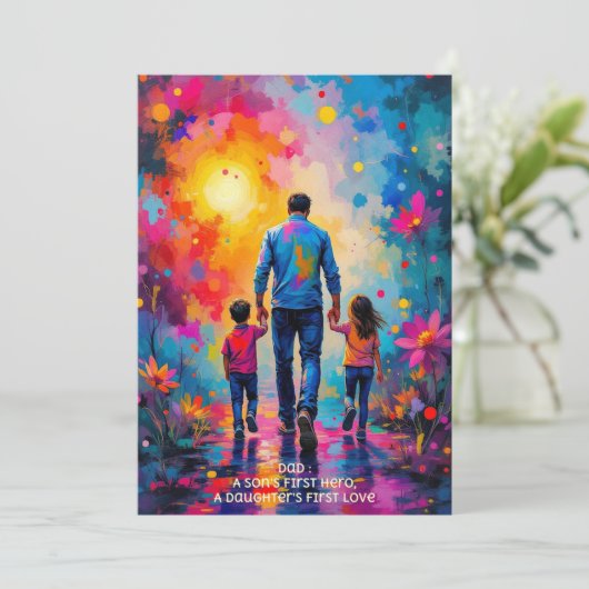 Beste bericht voor Vaderdag Bedankkaart (Staand voorkant)