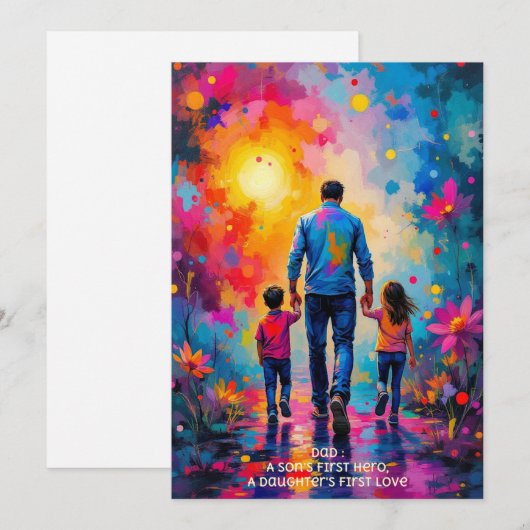 Beste bericht voor Vaderdag Bedankkaart (Voorkant / Achterkant)