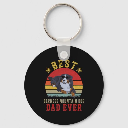 Beste Berner Berg Hond Papa Sleutelhanger (Voorkant)