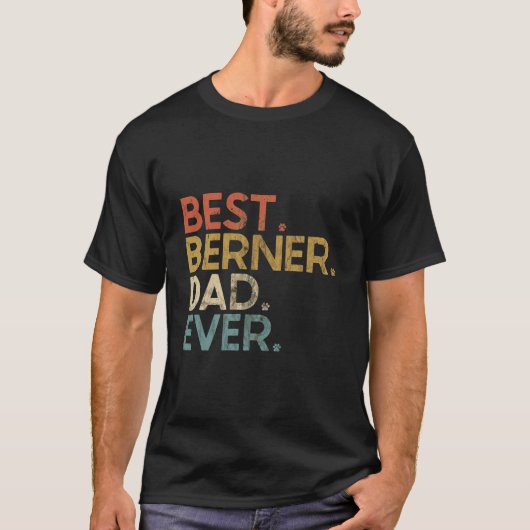 Beste Berner Papa Ooit - Berner Mountain Hondenlie T-shirt (Voorkant)