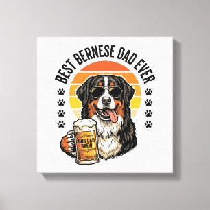 Beste Berner Vader Ooit Vintage Hond Bier Shirt On Canvas Afdruk
