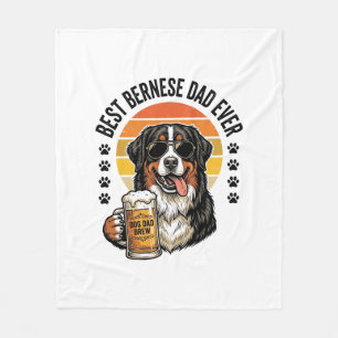 Beste Berner Vader Ooit Vintage Hond Bier Shirt On Fleece Deken