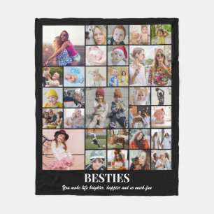 Beste BFF Beste Vrienden Fotocollage 30 foto's Fleece Deken