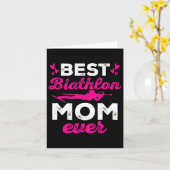 Beste Biathlon mam ooit Biatlete moederdag Kaart (Gele Bloem)