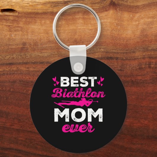 Beste Biathlon mam ooit Biatlete moederdag Sleutelhanger (Voorkant)