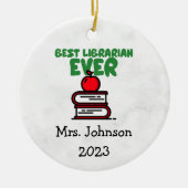 "Beste bibliothecaris ooit" Kerstornament Keramisch Ornament (Voorkant)