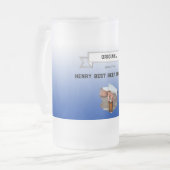 Beste bier-sommelier donkerblauwe witte verloop fo matglas bierpul (Voorkant links)