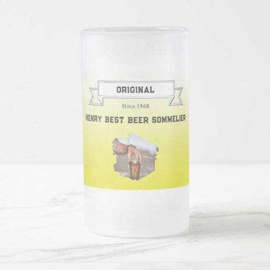 Beste Bier Sommelier Geel Wit Verlopen & Foto Matglas Bierpul (Center)