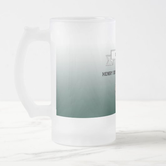 Beste bier sommelier groen wit gradiënt foto matglas bierpul (Links)