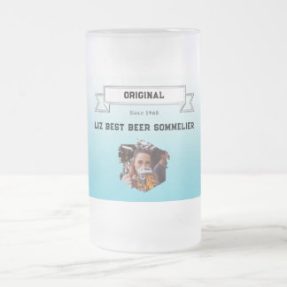 Beste bier-sommelier Lean blauw-witte verloop foto Matglas Bierpul