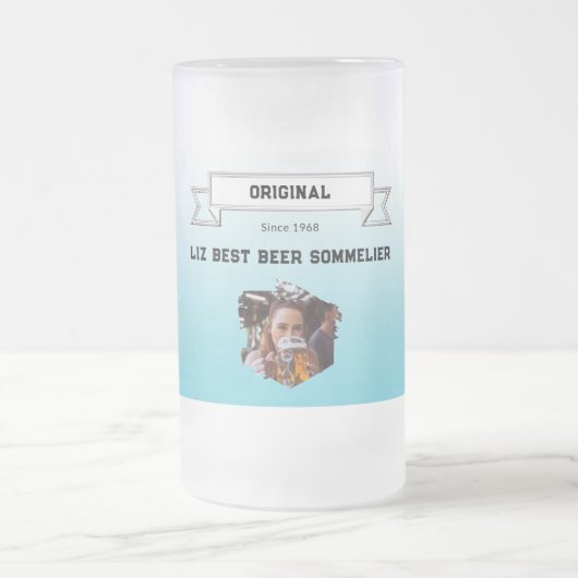 Beste bier-sommelier Lean blauw-witte verloop foto Matglas Bierpul (Center)