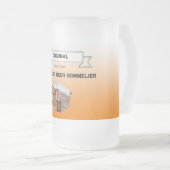 Beste bier-sommelier oranje witte verloop foto matglas bierpul (Voorkant rechts)