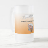 Beste bier-sommelier oranje witte verloop foto matglas bierpul (Voorkant links)