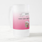 Beste bier sommelier & rood wit gradiënt & foto matglas bierpul (Voorkant links)