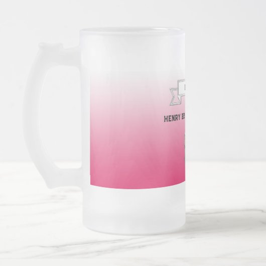 Beste bier sommelier & rood wit gradiënt & foto matglas bierpul (Links)