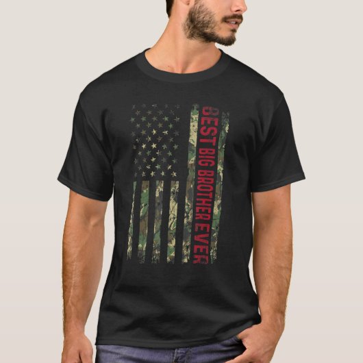 Beste Big Brother Ever Amerikaanse Vlag  Vader T-shirt (Voorkant)