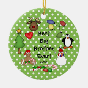Beste Big Brother Ever kerstversiering Keramisch Ornament