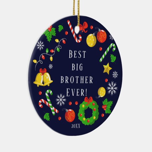 Beste Big Brother Ever kerstversiering Keramisch Ornament (Rechts)