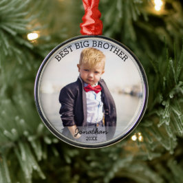 Beste Big Brother Nieuwe Baby Aangepaste Kerstmis  Metalen Ornament
