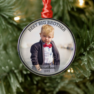 Beste Big Brother Nieuwe Baby Aangepaste Kerstmis Metalen Ornament