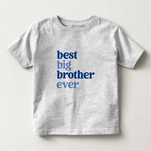 Beste Big Brother ooit grijs met Blue Text Boy Kinder Shirts (Voorkant)