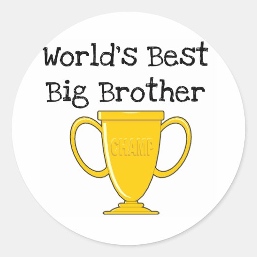 Beste Big Brother van Champion World Ronde Sticker (Voorkant)